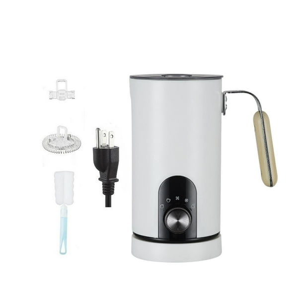 Espumador de leche eléctrico y vaporizador de bebidas. Ahorra espacio. Ajustable con 5 modos. Vaporizador automático para café, chocolate y matcha. blanco