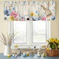 thumbnail image 6 of Valances for Windows Easter Rabbit Blossom Peony Rod Pocket Short Curtain for Bathroom Living Room Bedroom Pastoral Eucalyptus Berry 1 Panel 42x12in, 6 of 9