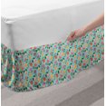 thumbnail image 2 of Floral Bed Skirt, Pansy Spring Flower Repetition Botanical Artwork in Nature Summer Tones, Elastic Bedskirt Dust Ruffle Wrap Around for Bedding Decor, 4 Sizes, Mint Green Multicolor, by Ambesonne, 2 of 2