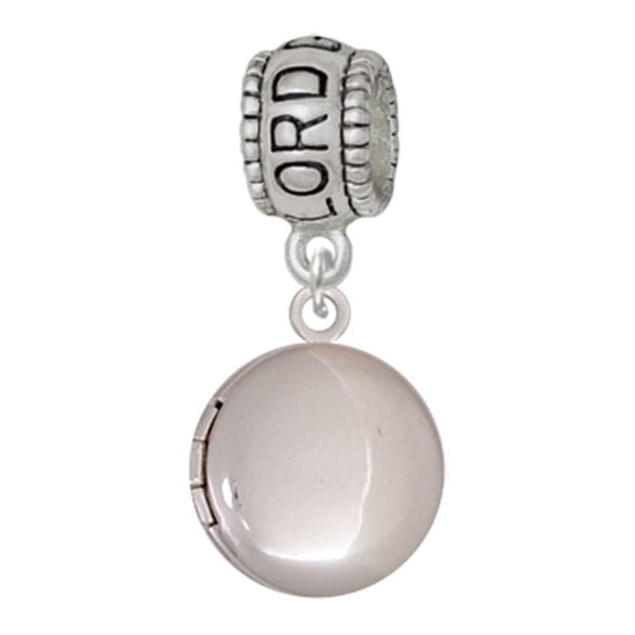 Delight Jewelry Silvertone 13.5mm Round Locket Lord Guide Me Charm Bead