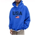 thumbnail image 4 of Hvogkswy Drawstring Hooded Sweatshirt for Men USA Graphic Long Sleeve Pullover Hoodies Fashion Fall Oversized Sweatshirts with Kangaroo Pocket, 4 of 6