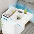 thumbnail image 6 of Afuhokles LED Nightstands Set of 2 with Charging Station,3 Drawers Night Stands for Bedrooms with Sliding Top,Bedside Table with Power Outlets and Drawers, White, 6 of 9