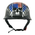 thumbnail image 2 of 1Storm Novelty Motorcycle Half Face Helmet German Style DOT Approved: HKY602 Flag Skull, 2 of 7