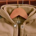 thumbnail image 6 of xaweyi Girls 2 Piece Outfit Hooded Button Down Jacket Wide Leg Pants Casual Fall Winter Tracksuit Set for Kids Size 3-4 Years, 6 of 8