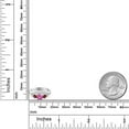 thumbnail image 4 of Gem Stone King 10K White Gold Pink Created Sapphire Red Garnet and White Lab Grown Diamond 5 Stone Bridal Engagement Wedding Ring Set for Women (0.96 Cttw, Round: 5MM and 3MM, Size 6), 4 of 6