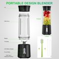 thumbnail image 1 of licuadora personal para batidos y batidos, licuadora de jugo de frutas recargable con USB C, 6 cuchillas 3D, mini licuadora para deportes, oficina, viajes, gimnasio y al aire libre (negro), 1 of 2