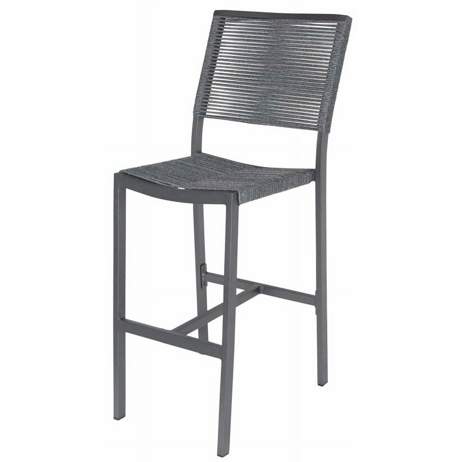 Home Square Aluminum Patio Bar Side Stool in Charcoal Rope - Set of 2 - image 2 of 2