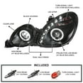 thumbnail image 3 of Spec-D Tuning LED Halo Black Projector Headlights Compatible with 1998-2005 Lexus GS300, 1998-2000 Lexus GS400, 2001-2005 Lexus GS430, Left + Right Pair Headlamps Assembly, 3 of 7