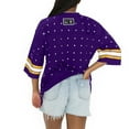 thumbnail image 4 of Women's Gameday Couture Purple Minnesota Vikings Kickoff Time Allover Rhinestone Sports Stripe Jersey V-Neck T-Shirt, 4 of 5
