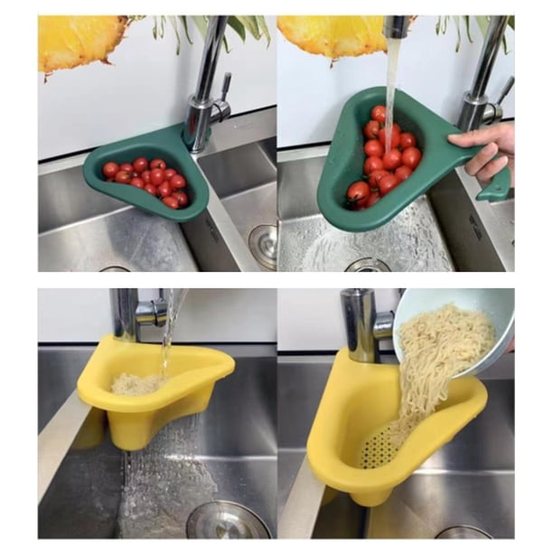 Estante de drenaje para fregadero, cesta para coladores de fregadero, cesta para coladores de fregadero, soporte para colador colgante para fregadero, probado profesionalmente