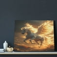 thumbnail image 3 of Kdxio Golden Winged White Horse Pattern Canvas Wall Art for Living Room Wall Decor for Bedroom Bathroom Modern Framed Canvas Art Prints Ready to Hang,Horizontal, 3 of 6