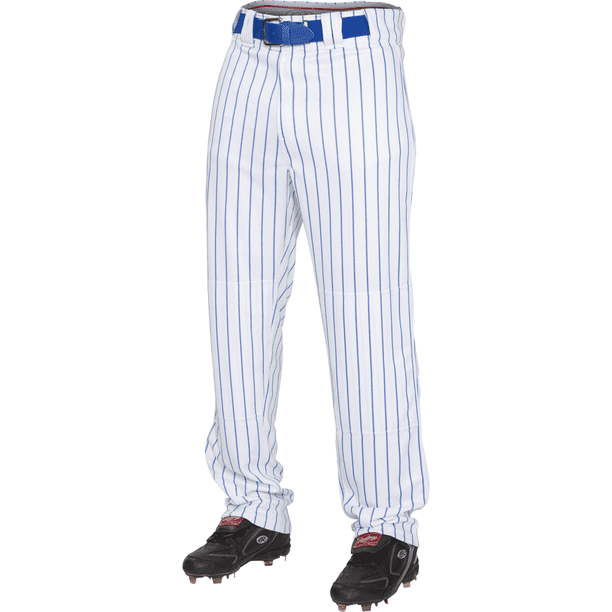 Rawlings Plated Youth Pinstripe Baseball Pant, White/Royal, Size YS