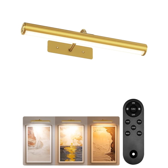 EZVALO 16" Picture Lights for Wall, 6000mAh Rechargeable Art Light with Remote, 3 CCT & Dimmable, Battery Operated Gallery Light Wireless,