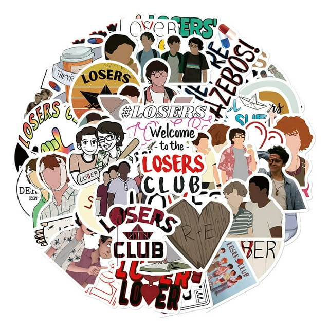 Pegatinas Losers Clubs Anime, paquete de 50 unidades, de 3 a 8 cm, impermeables