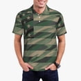 thumbnail image 3 of Rocae Jungle Green Camo USA Flag for Men's Short Sleeve Polo Shirt, Quick Drying Performance Moisture Wicking Sports Men's Golf Shirt Small, 3 of 9