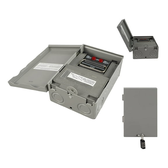 HIITIO 240V 30A AC Disconnect Box, Fused 1 Phase 3-Wire, Outdoor Waterproof Metal Enclosure with Pull-Out Switch for HVAC, Air Conditioner & Condenser Units - UL Listed