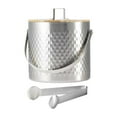thumbnail image 1 of Cubo de hielo, cubo de cerveza con tapa y pinza, cubo de metal multiusos para bebidas, cubo enfriador de bebidas para fiestas en restaurantes y bufés 3 L Plata, 1 of 9