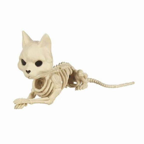 Seasons 6.5 in. Skeleton Cat Halloween Decor