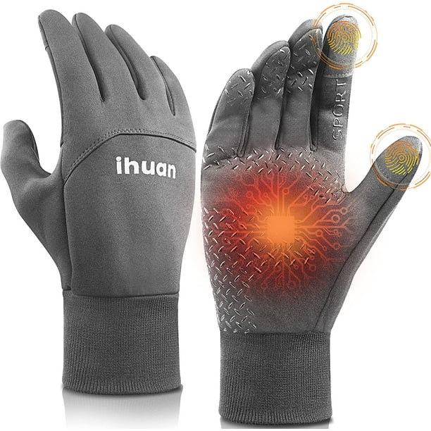 Cold Weather Fishing Gloves 2 Cut Finger Winter Waterproof Gloves Non Slip  Thermal Touch Screen Finger Gloves for Men and Women Hiking Jogging Cycling