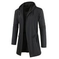 thumbnail image 2 of Men's Autumn&Winter Solid Color Long Sleeved Tether Hooded Jacket Top, 2 of 2