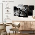 thumbnail image 4 of Elephant Stock Smoking Skull Wall Art - Horizontal Multi Panel Canvas - Living Room Wall Decor - Gothic Multi Panel - Black And Gray Decor - 43" x 27", 4 of 4