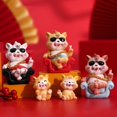 thumbnail image 4 of Fine Symbol Tiger Figurine Active Poses Resin DIY Craft Cartoon Tiger Model Party Supplies, 4 of 10
