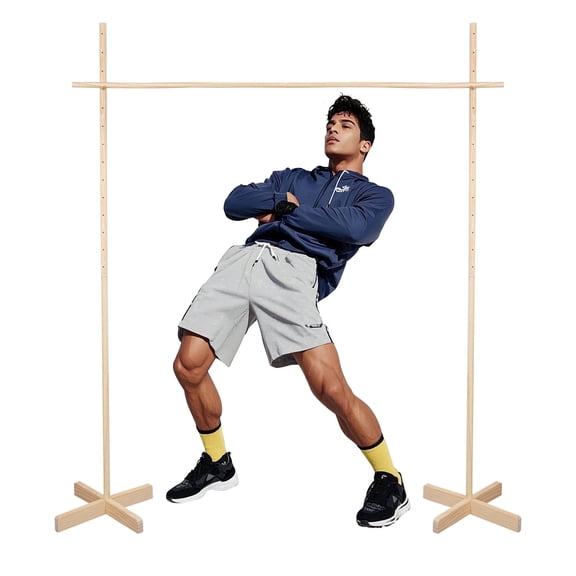 Fugocen Wooden Limbo Game 4.7ft Tall Limbo Pole How Low Can You Go Outdoor Game Set