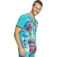 thumbnail image 3 of Tooniforms Scrubs Top For Men  Women V-Neck TF714, S, Monsters Party, 3 of 4