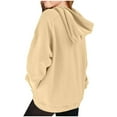 thumbnail image 4 of uublik Girls Hooded Sweatshirt Graphic Cute Preppy Hoodie Sweatshirt Pullover Top Size 5T-15 Beige, 4 of 5