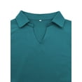 thumbnail image 2 of NISVIYA Fall Long Sleeve V Neck Shirts for Women Plus Size Loose Fit Tops Flattering Pullover Ladies Work Polo Sweatshirts, 2 of 4