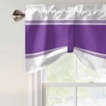 thumbnail image 5 of Classic Purple Tie Up Valances Curtain, Adjustable Kitchen Solid Color Stripe Pure Line Valances for Windows Decor, Rod Pocket Short Curtains Set for Bedroom/Bathroom, 54"x18", 5 of 9