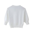 thumbnail image 2 of Suéter de punto blanco de una sola botonadura a la moda para mujer, cuello en V vintage, mangas largas, atuendos elegantes para mujer, 2 of 5