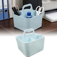 thumbnail image 1 of MKHSQHDG Today's Deals 3 Compartment Multiuse Caddy Organizer with Handle Art Craft Desk Stationery Pen Holder Stackable Back to School Stationery Storage, 1 of 5