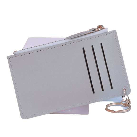 GASTROPOD Wallet Women Leather Keychain Wallet for Women Solid Color Business Card Holder,Black