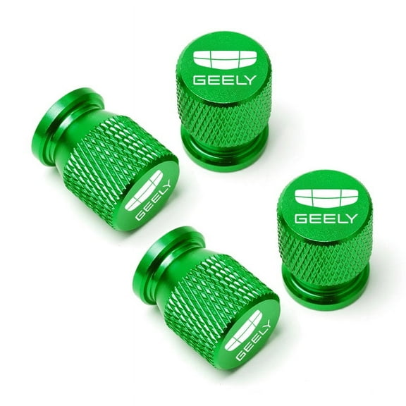 Green-Car Wheel Center Caps for Geely Atlas Coolray Emgrand, Car Stem Covers, Airdust Waterproof Car Accessories, EC7 EC8 X7 EX7 CK2