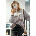 thumbnail image 2 of Women's Light Grey Western Graphic Sweater with 'See You Cowboy' Embroidery - [ZhiHiMeRi] | L, 2 of 5