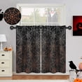 thumbnail image 2 of Halloween Ombre Kitchen Curtains 36 Inch Spider Web Tier Curtains White Orange Gradient Rod Pocket Thermal Insulated Small Window Curtain for Halloween Party Decor, 2 of 6