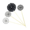 thumbnail image 4 of fastboy 4pcs Paper Fans Decoration Birthday Party Gold Cake Topper Set Colorful Round Cake Toppers, Black, 4 of 6