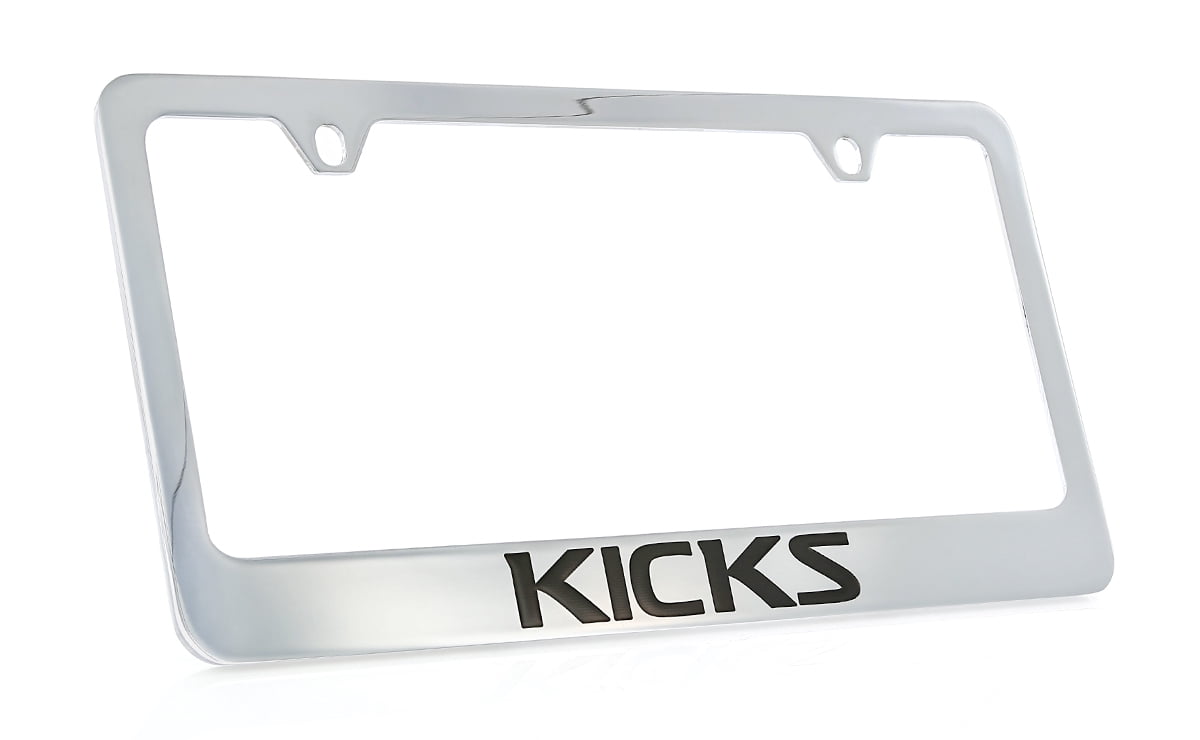 Nissan kicks chrome plated metal license plate frame holder
