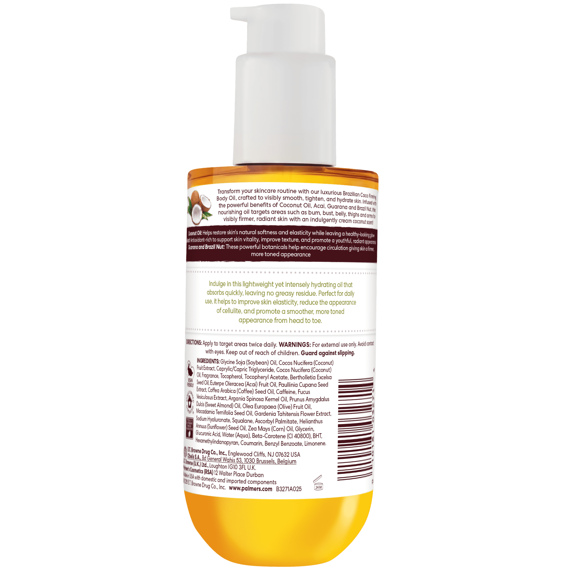 Palmer's Coconut Oil Brazilian Coco Firming Body Oil, 6.5 fl oz
