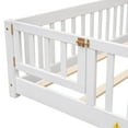 thumbnail image 6 of Miniyam Full Size Toddler Floor Bed with Safety Guardrails, White, 6 of 7