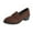 Brown, variant on Women Pointed Toe Kitten Heel Loafers,Flock Pointy Toe Solid Color Flats Women's Dress Loafers Brown