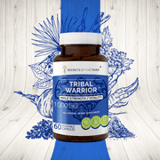 Tribal Warrior 60 Capsules, 500 mg, Pine Pollen, Maca, Korean Red Ginseng,Barrenwort ,Ashwagandha ,Hawthorn ,Saw Palmetto,Linden,Cordyceps. Male Strength / Vitality