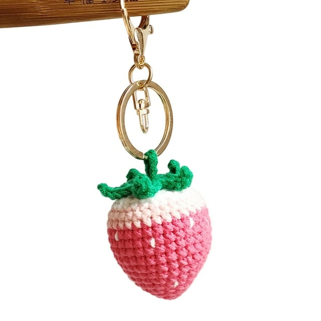 Bgsha Charming Handmade Crochet Fruit Keychain - Cute,Functional & Unique Present!
