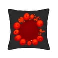 thumbnail image 4 of Set of 2 18x18in Throw Pillow Covers with Vibrant Red Pumpkins & Orange Leaves on Black Background - Perfect for Couch Bed or Car, 4 of 8