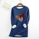 thumbnail image 1 of Puntoco Mujeres Cuello Redondo Loungewear Camisones Manga Larga Estampado de Navidad Otoño Fleece tops Puntoco Puntoco-5061, 1 of 3