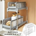 thumbnail image 3 of Sliding Storage Drawers Pull Out Plastic Cabinet Organizer 2 Tier - 9" Gray, 3 of 5