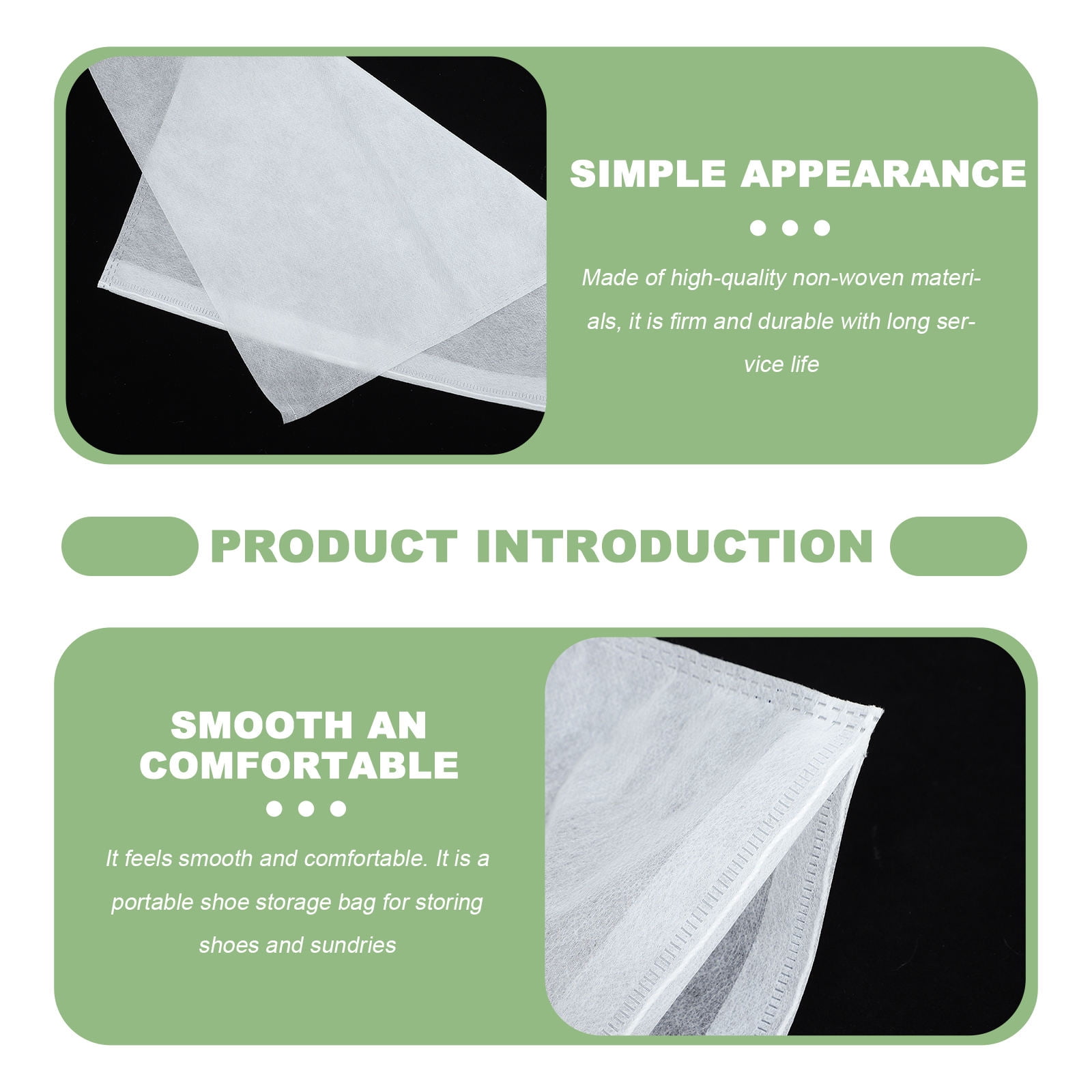 Raindrops White Non-woven Fabric Travel Shoe Bags for Storage and Organization 150 Pieces