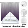 thumbnail image 3 of Swag Curtain Valances Purple and Grey Ombre Swag Valances for Kitchen Windows Gradient Gradual Color Short Topper Curtains Valance Tier Pair for Kitchen Bedroom Living Room Bathroom 28"x36", 3 of 8