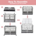 thumbnail image 4 of 48CrateKennel with Wheels, Full Stainless Steel High Anxiety IndestructibleCrate, Sturdy Locks Design, DoubleSmallDesign & Removable Tray Design, 4 of 5